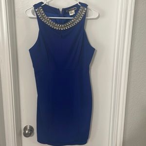 Blue jeweled cocktail dress